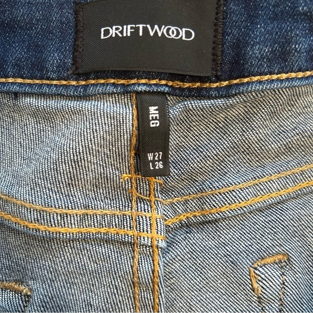 Driftwood Meg Button Fly High Rise Straight Leg Denim Jeans, Size 27 - Picture 3 of 8
